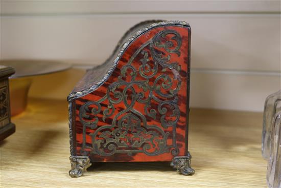 A boullework casket and a parquetry casket